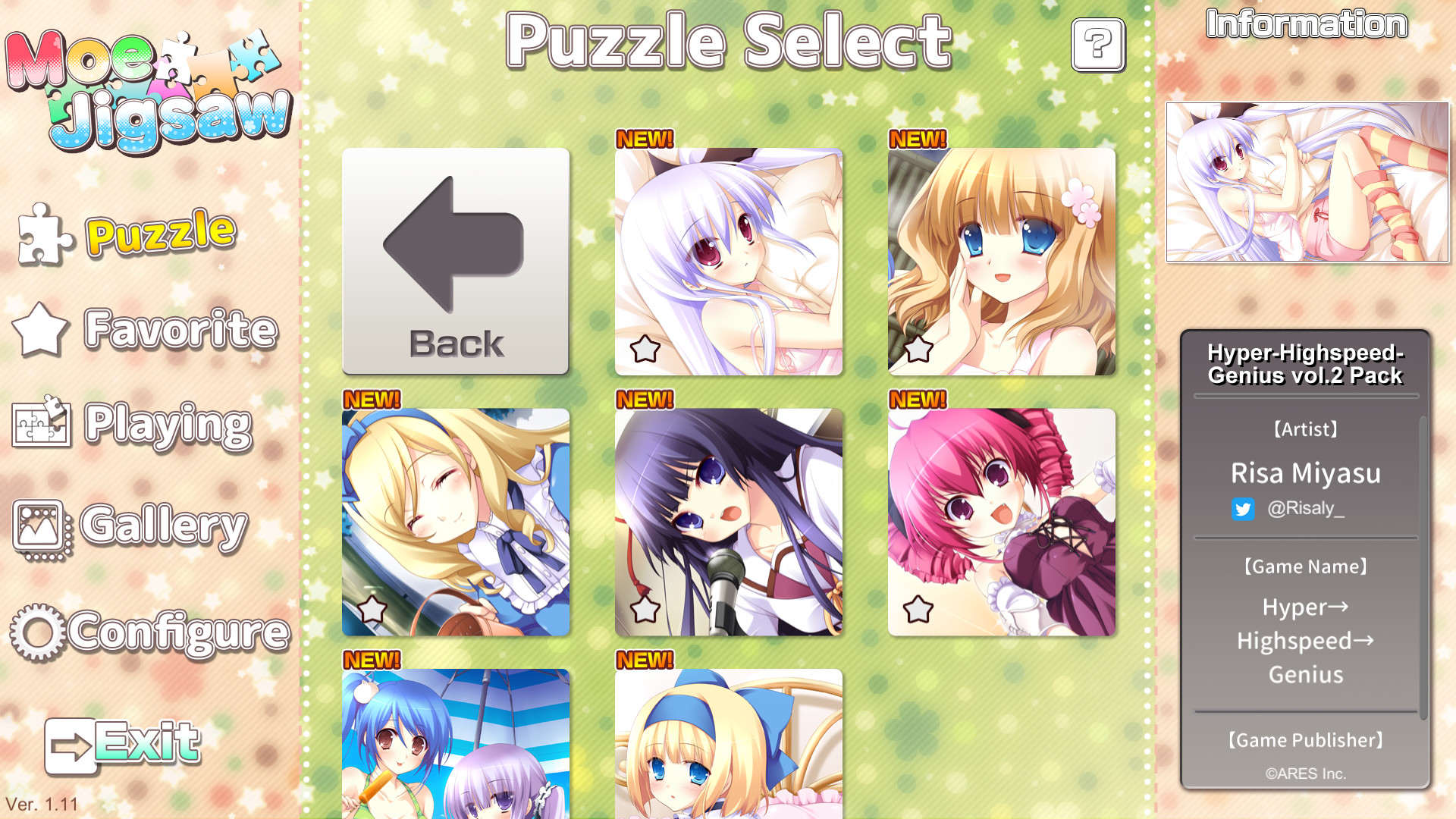 Moe Jigsaw - Hyper-Highspeed-Genius vol.2 Pack screenshot screenshot 1