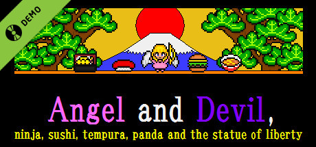 Angel and Devil,ninja,sushi,tempura,panda and the statue of liverty Demo banner