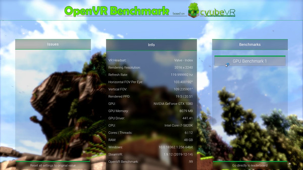 скриншот OpenVR Benchmark 4
