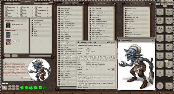 скриншот Fantasy Grounds - Creature Codex Lairs (5E) 0