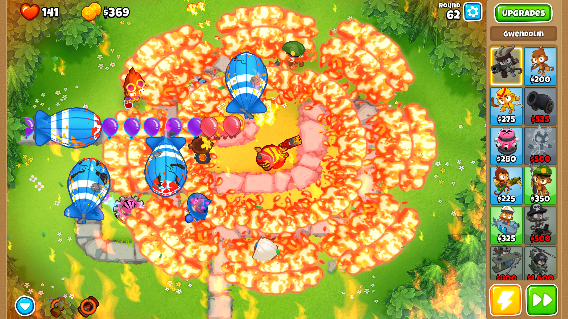 SEM MOD E SEM DOBRO DE DINHEIRO E SOMENTE 3 MACACOS - Bloons TD 6