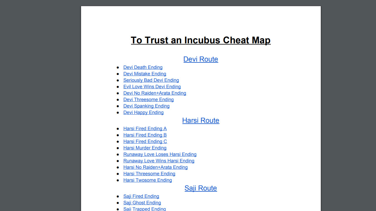 To Trust an Incubus - Cheat Map screenshot screenshot 1