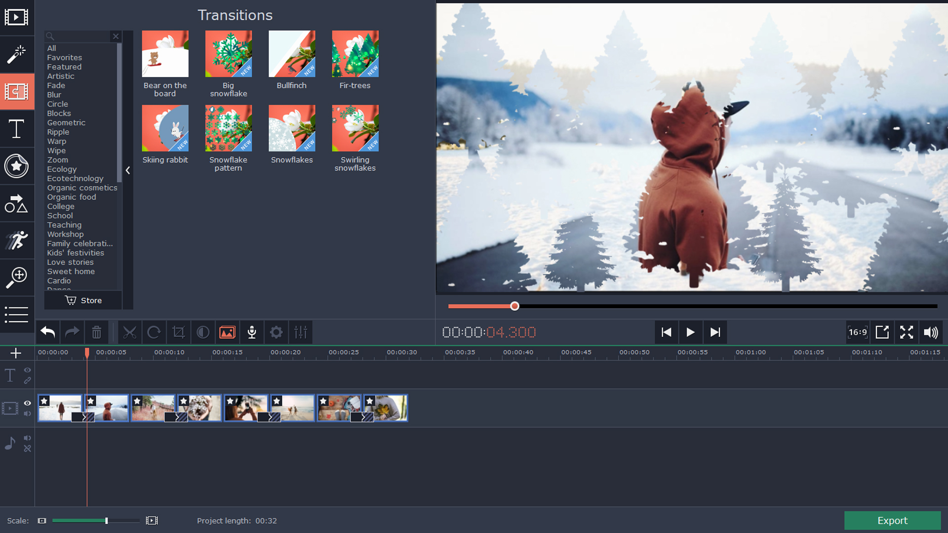 Movavi Video Editor 15 Plus Effects - Seasons Set Featured Screenshot #1