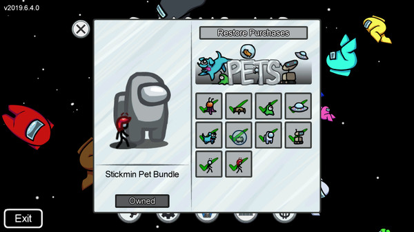 Скриншот №2 к Among Us - Stickmin Pet Bundle