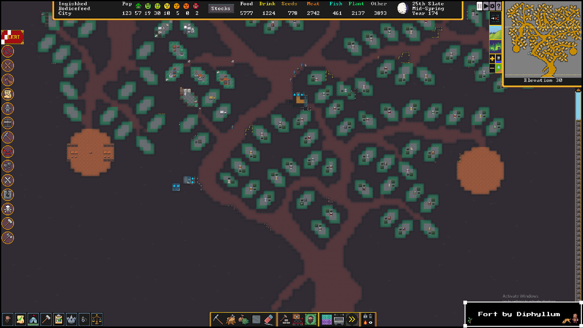 screenshot of Dwarf Fortress 4