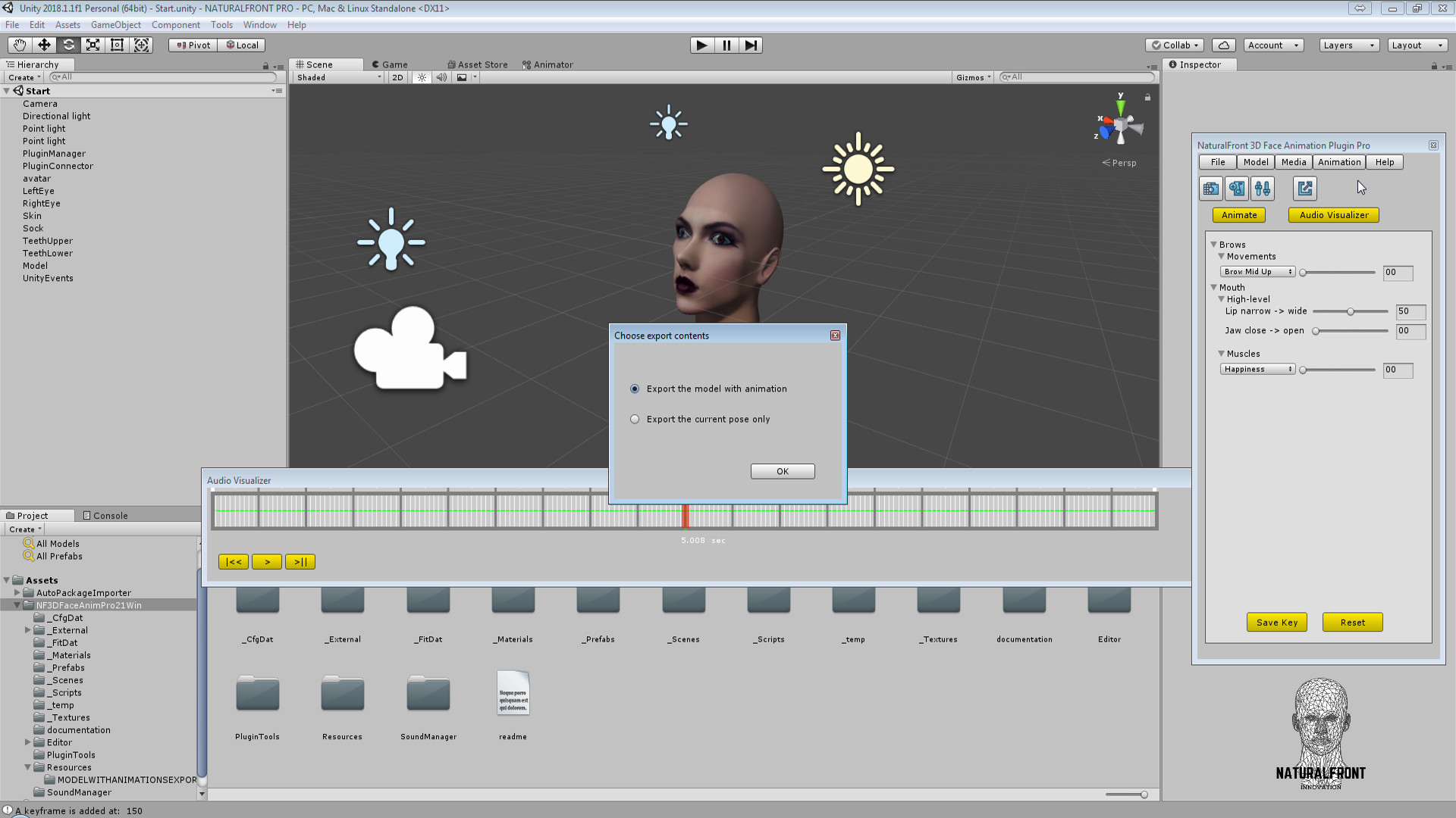 NaturalFront 3D Face Animation Unity Plugin Pro #6