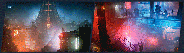 Cyberpunk city Steam Background Animated Gif & video Download link