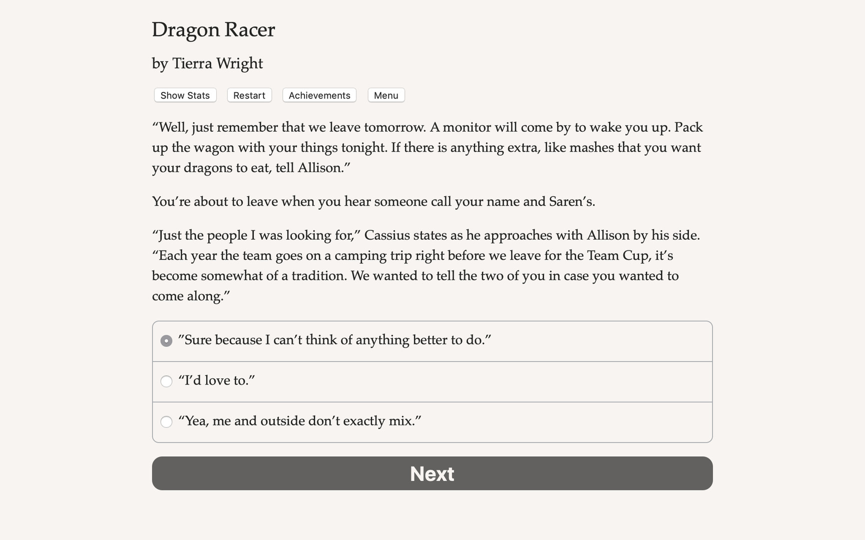 Dragon Racer (Hosted Games) 💬 Review