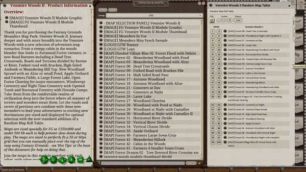 скриншот Fantasy Grounds - Meanders Map Pack: Venmire Woods II (Map Pack) 0