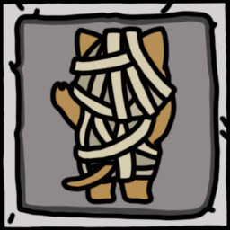 The cat in a mummy costume