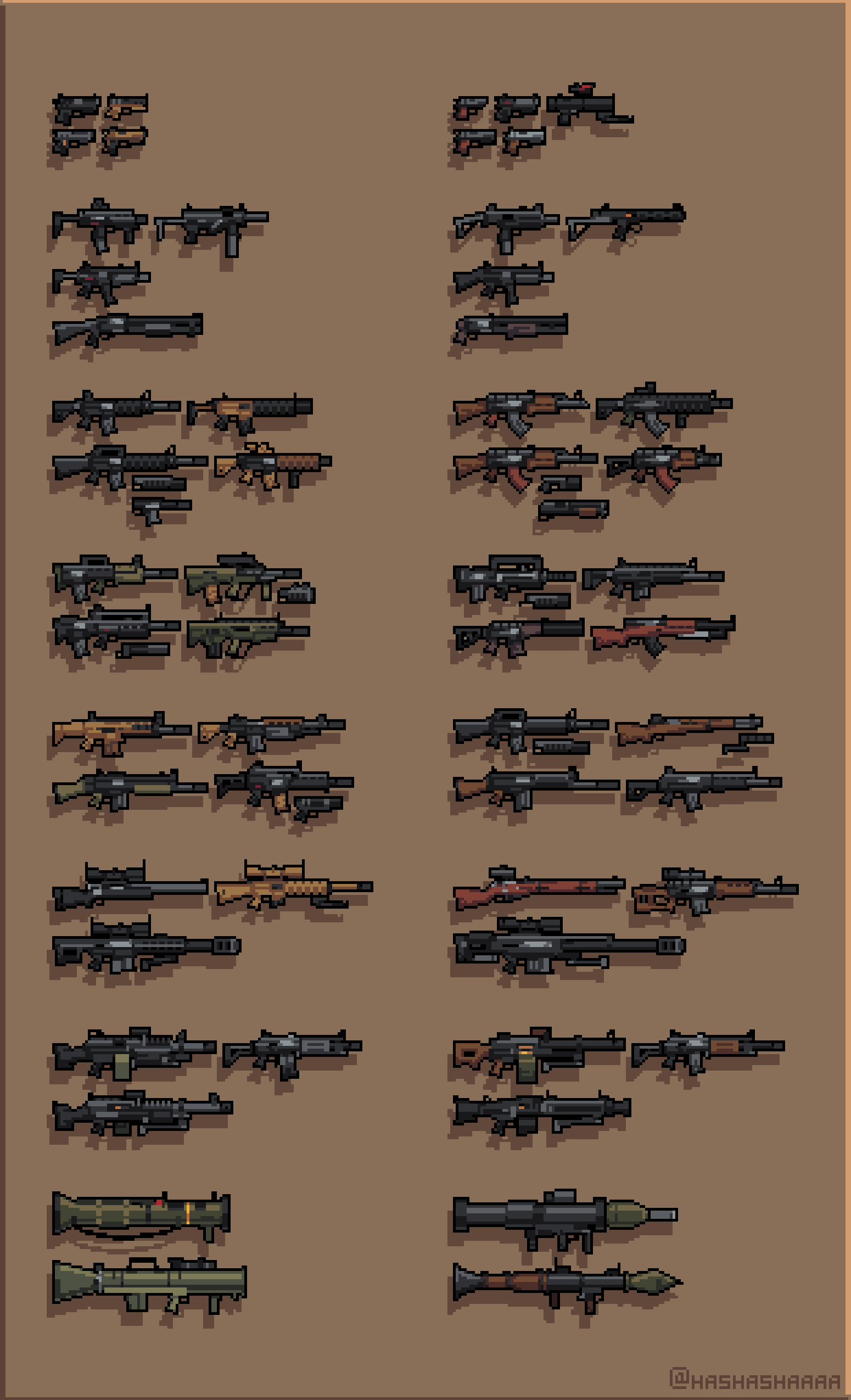 Ever wanted to see all the weapons in 16 bit form? SAME ( from ...