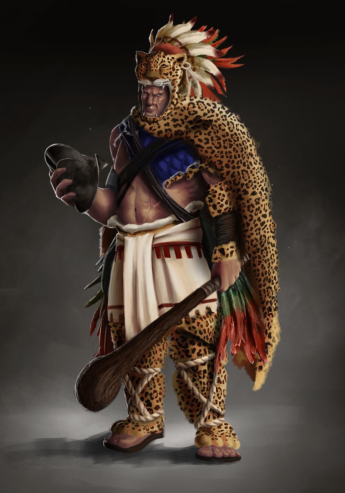 Ацтекский Ягуар воин арт
