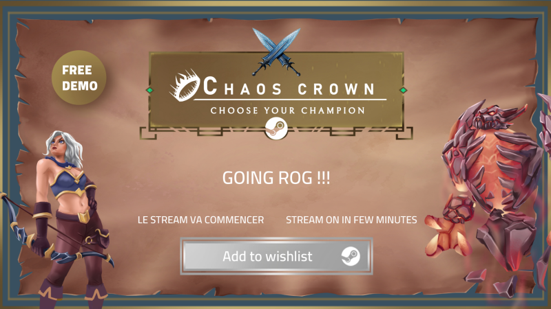 Chaos Crown - Going Rog : Live Stream! - Steam News