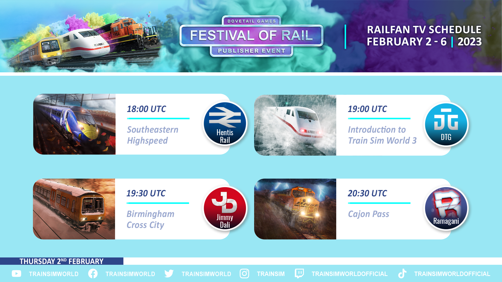 Festival of Rail 2023 - Full Schedule