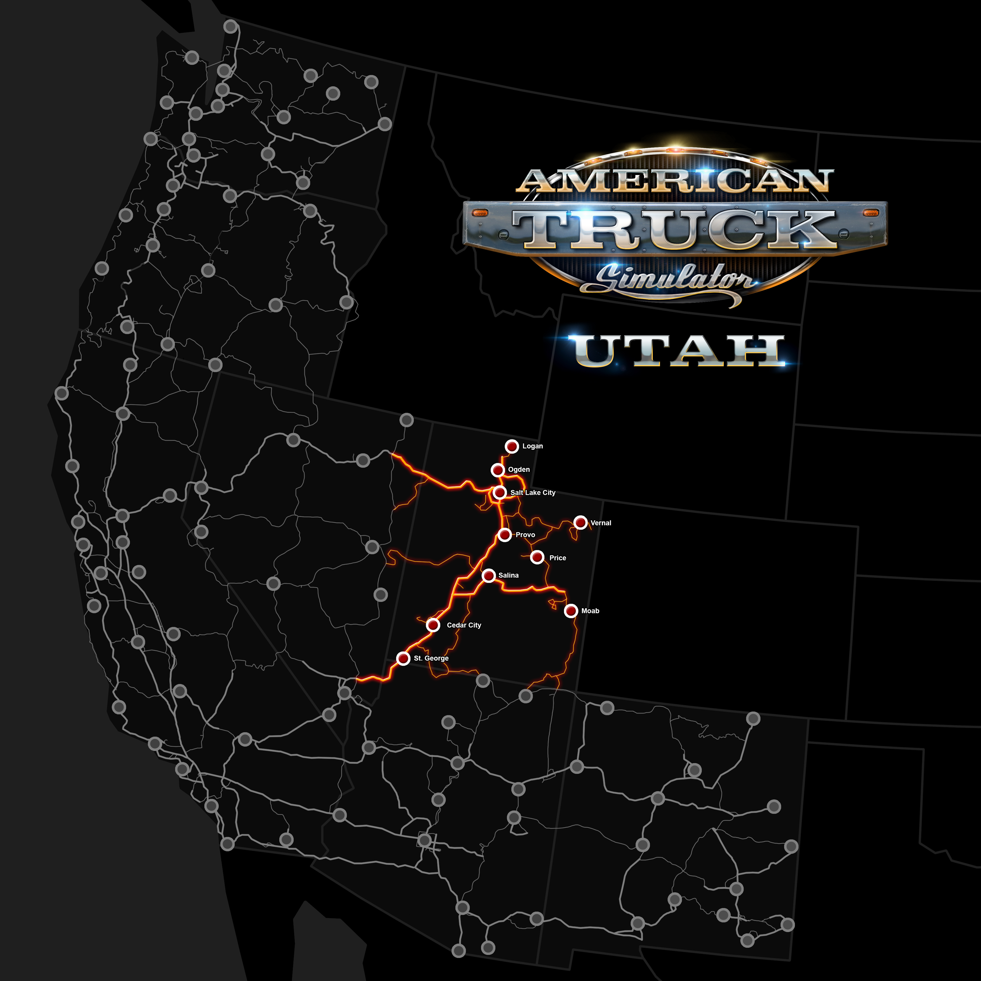 Длс полное. Штаты Американ трак. American Truck Simulator карта всех Штатов. American Truck Simulator карта DLC. American Truck Simulator 2 2022.