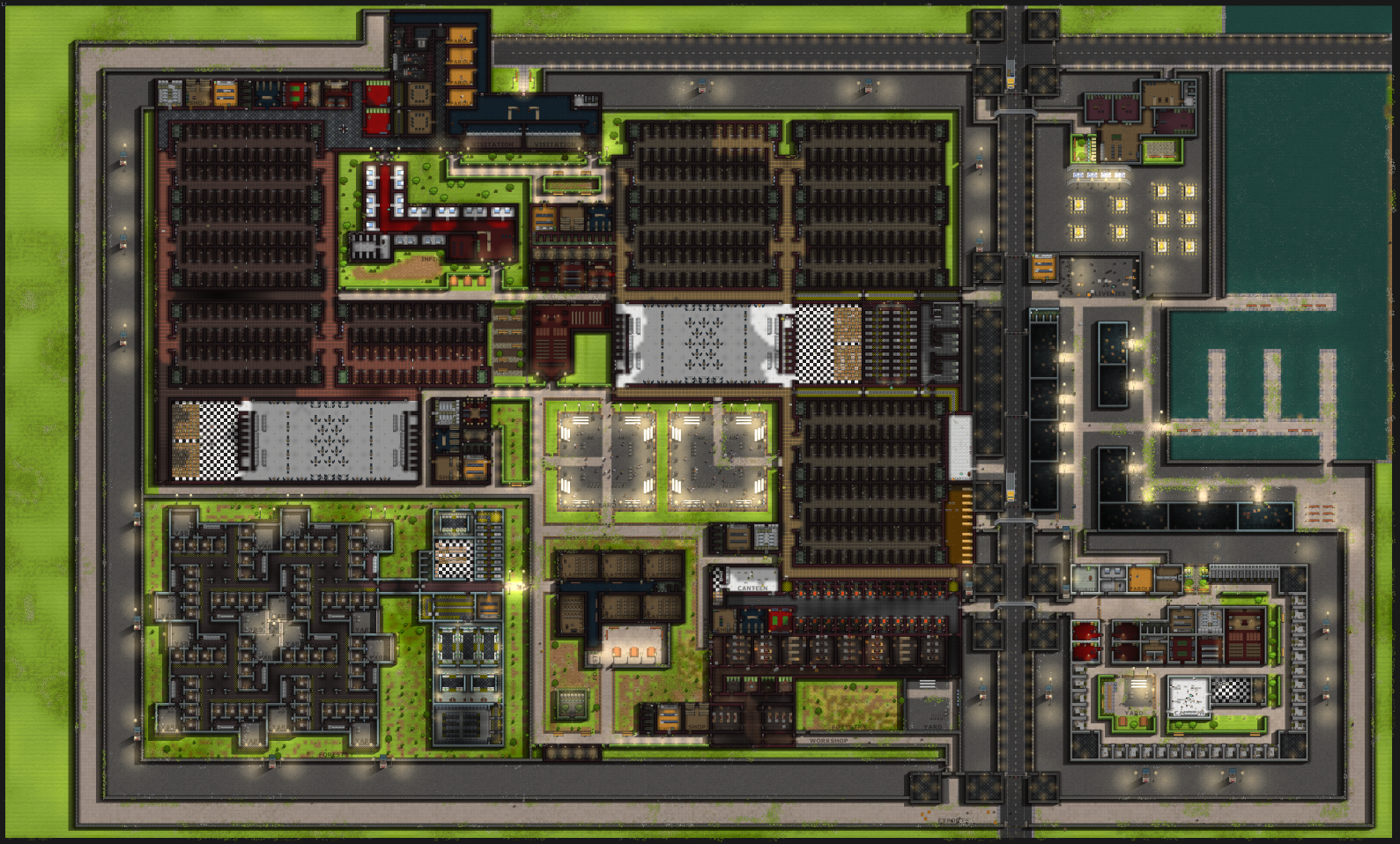 prison architect layout open