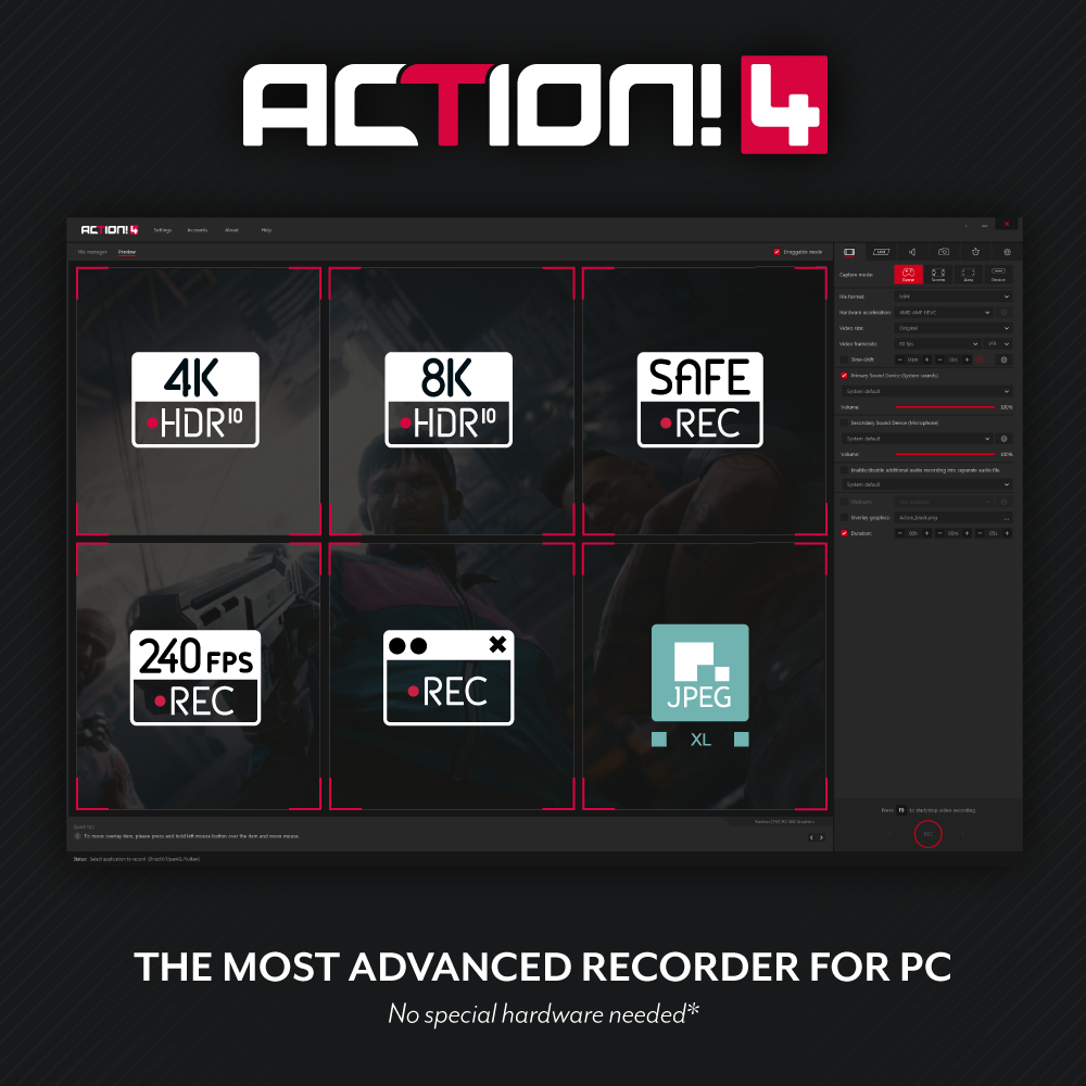 Action Gameplay Recording And Streaming Action 4 10 0 With 8k Hdr Recording Is Ready Steam News