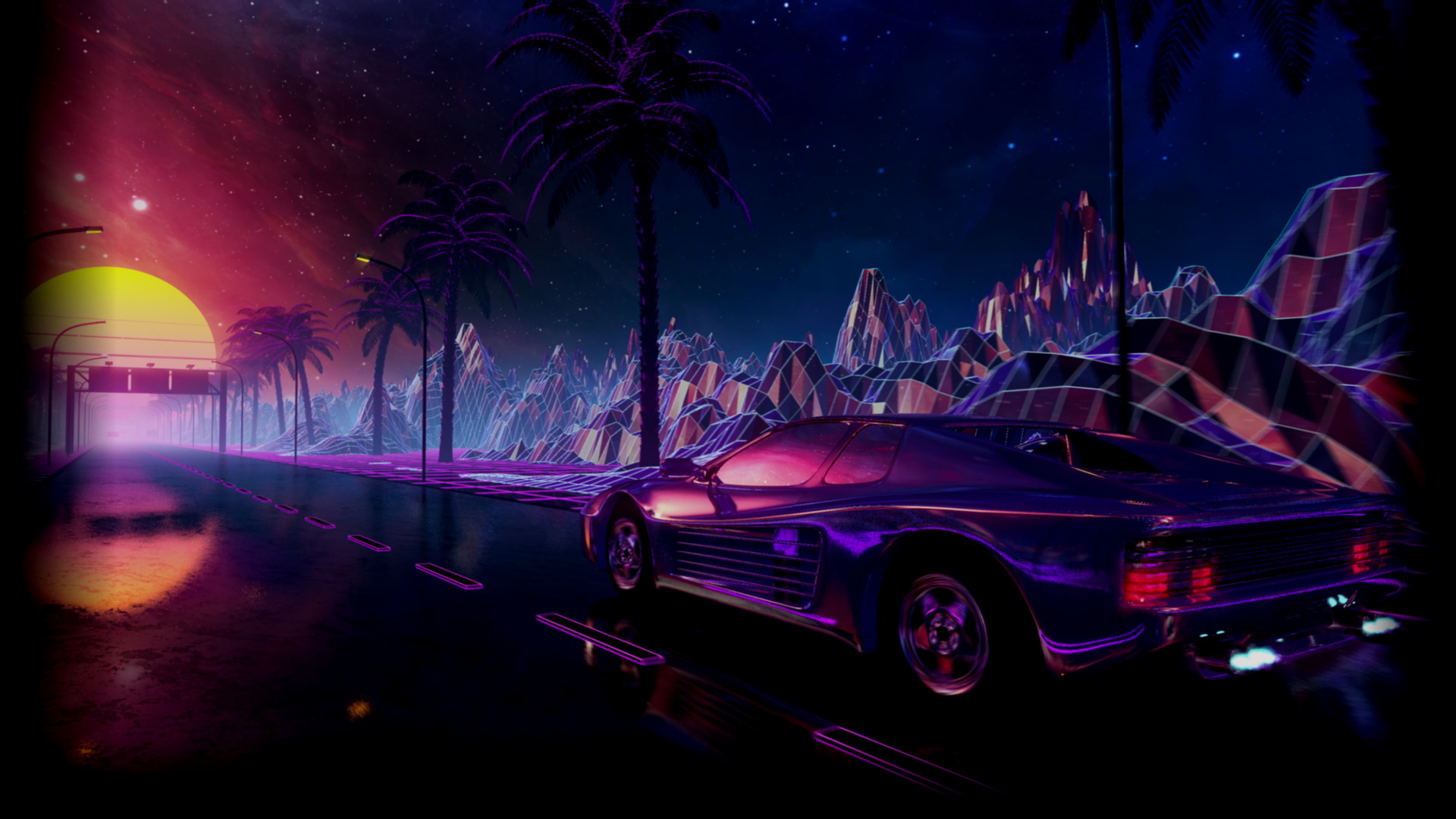 Backgrounds.Gallery | Background - Retrowave - Testa Ride